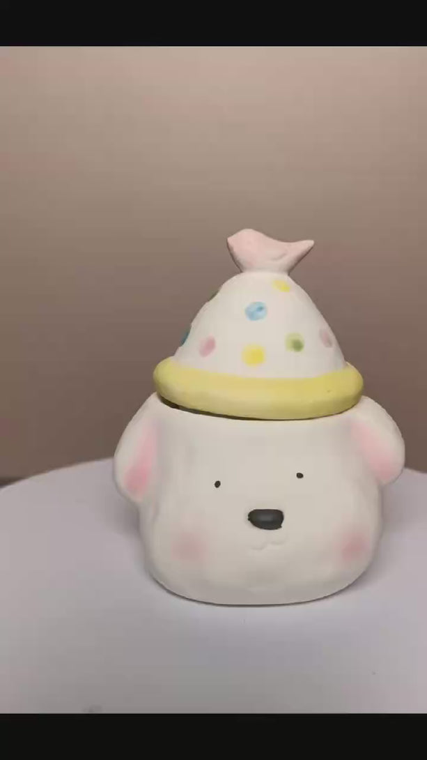 Handmade ceramic dog keepsake jar with personalized design, created as a pet memory and memorial keepsake. The video showcases the dog shaped ceramic jar details, smooth glaze finish, handcrafted texture, and a meaningful gift for dog lovers.